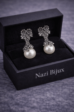 Orecchini Margherite con Perla in Argento 925 | Nazi Bijux