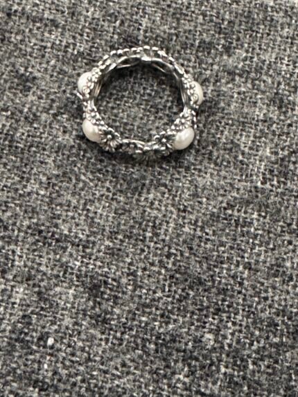 Anelli immitazione raspinni con perle in argento925