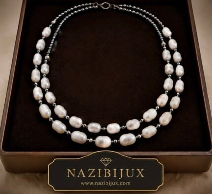 Collana Elegante in Argento 925 e Perle Naturali